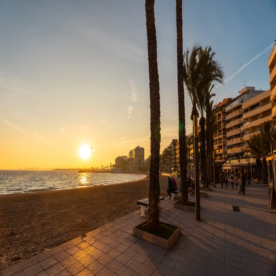 Alicante cityscape with beach